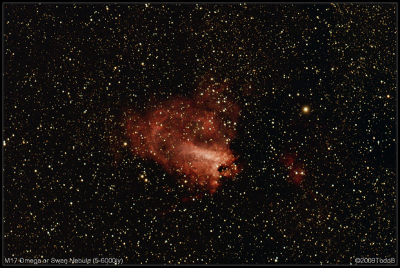 M17 Omega or Swan Nebula (5-6000ly)