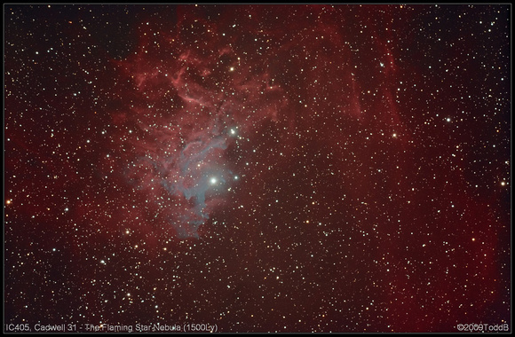 IC405, Cadwell 31 - The Flaming Star Nebula (1500Ly)