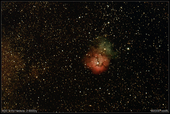 M20 Trifid Nebula (2-9000ly)